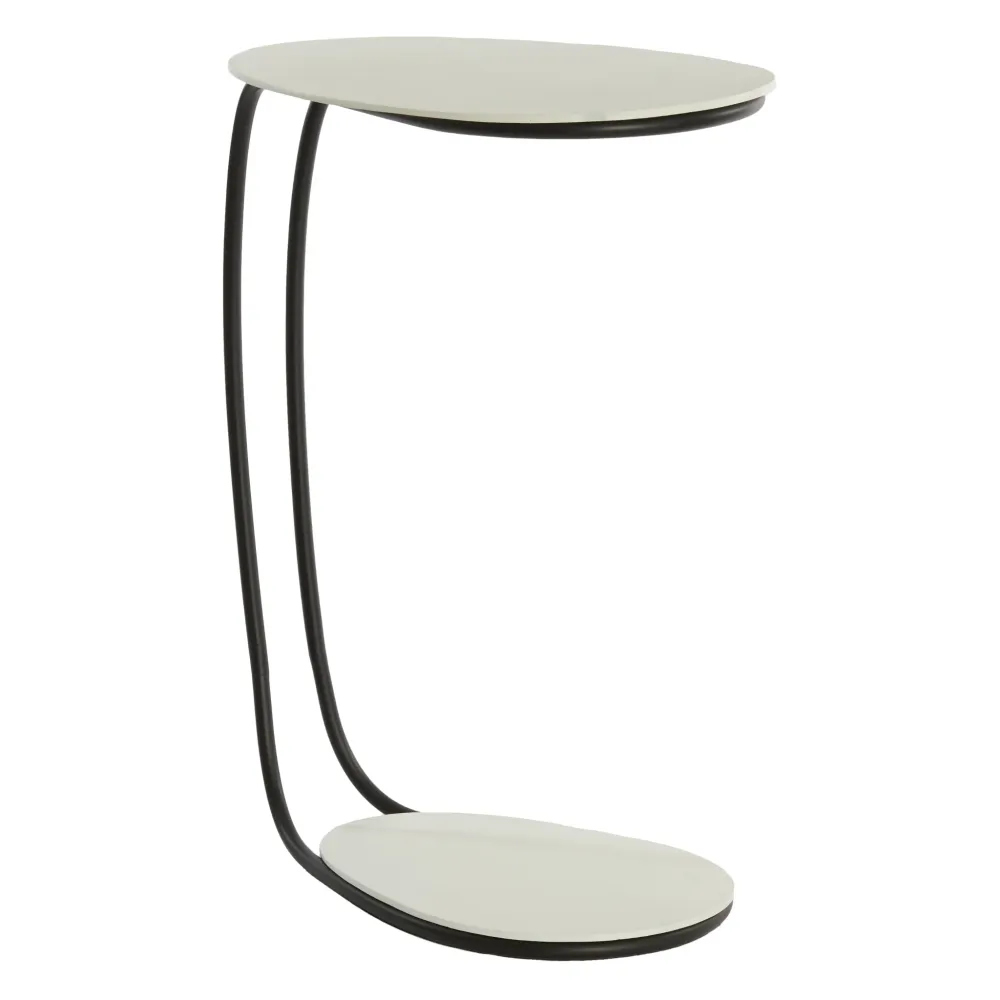 Beistelltisch MARSH creme/schwarz 43x27x53 cm
