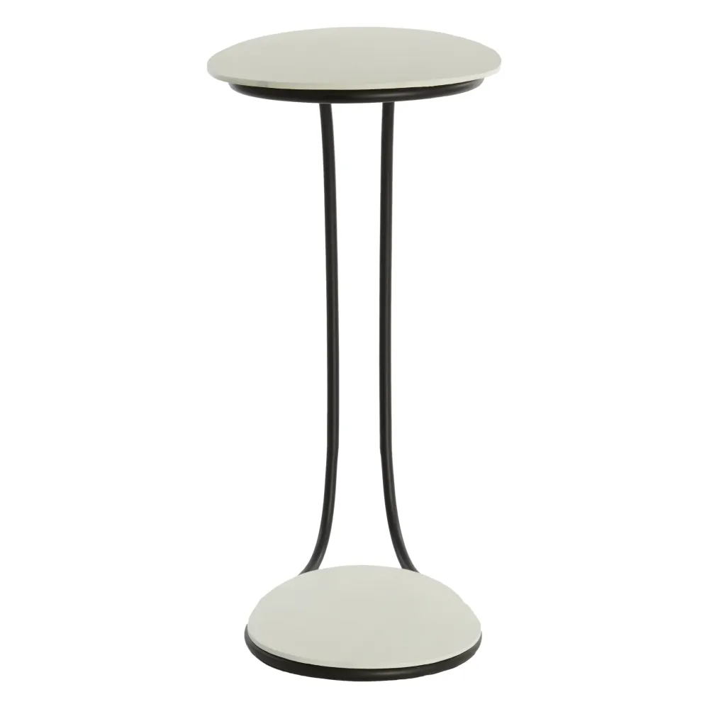 Beistelltisch MARSH creme/schwarz 43x27x53 cm
