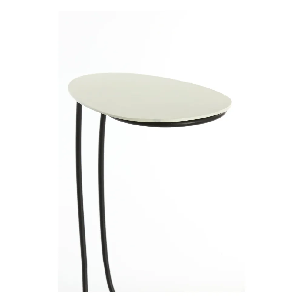 Beistelltisch MARSH creme/schwarz 43x27x53 cm