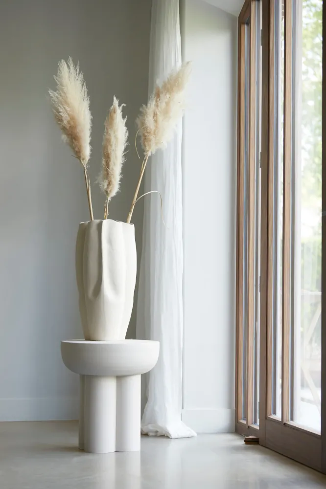 Beistelltisch MIKOLA matt creme Ø46x50 cm