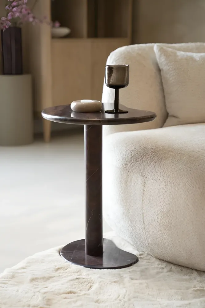 Beistelltisch ROSSO creme Marmor