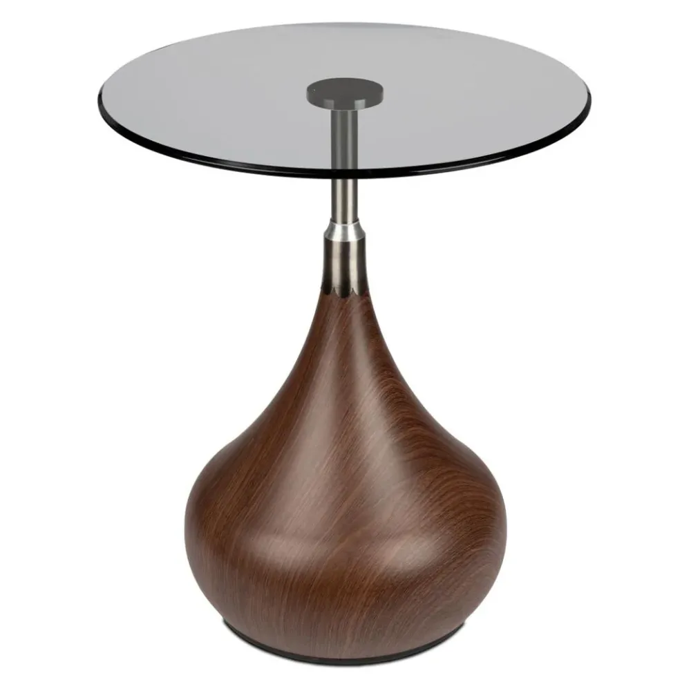 Beistelltisch rund 53 x 45 cm aus Metall und Glas