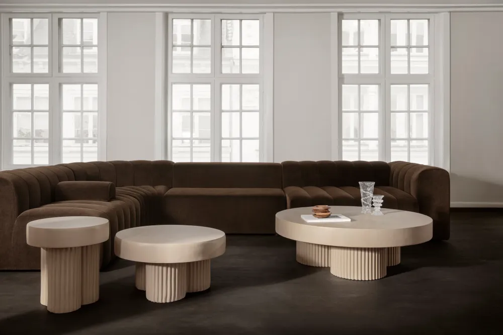 Beistelltisch rund GEAR beige Beton
