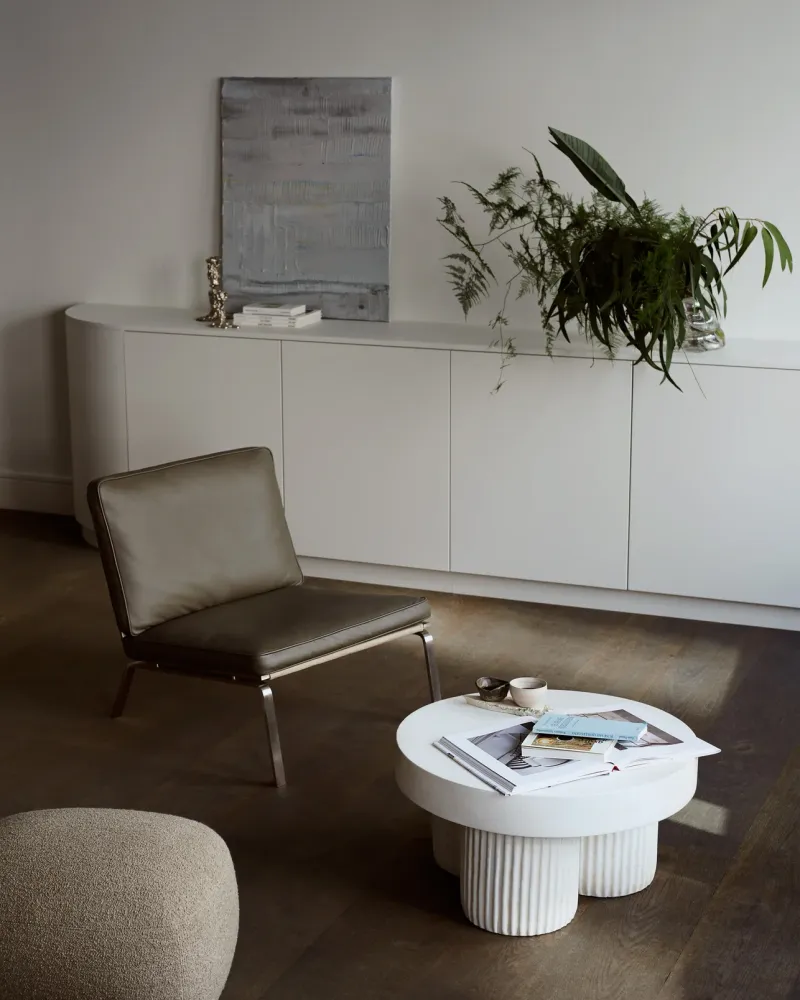 Beistelltisch rund GEAR beige Beton