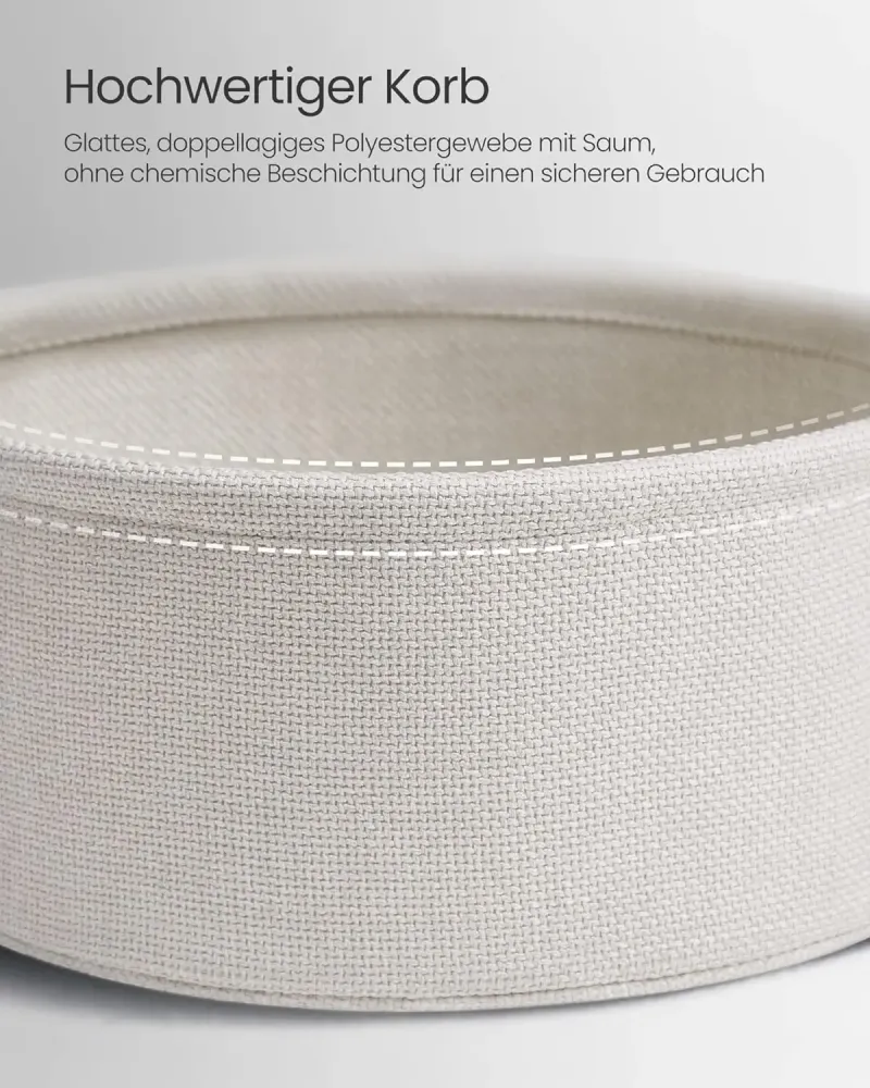 Beistelltisch rund mit Stauraum zementgrau