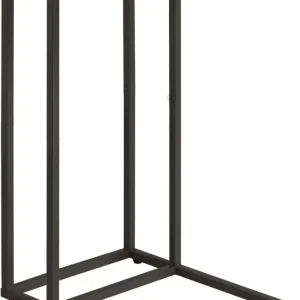 Beistelltisch Schwarz Glastisch Metallgestell Hartglas