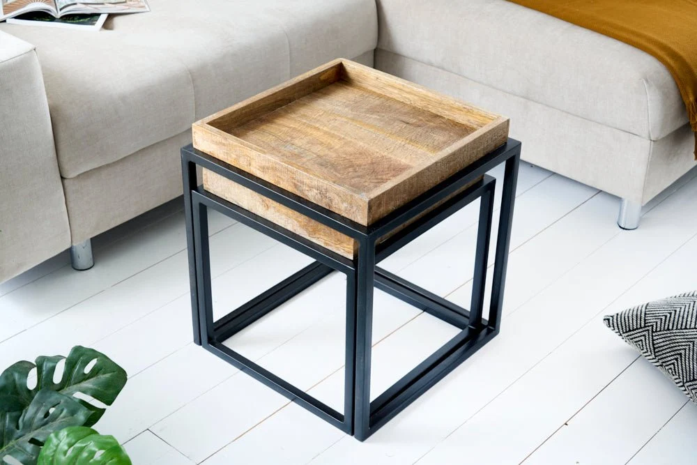 Beistelltisch Service 2er Set 45cm Mango