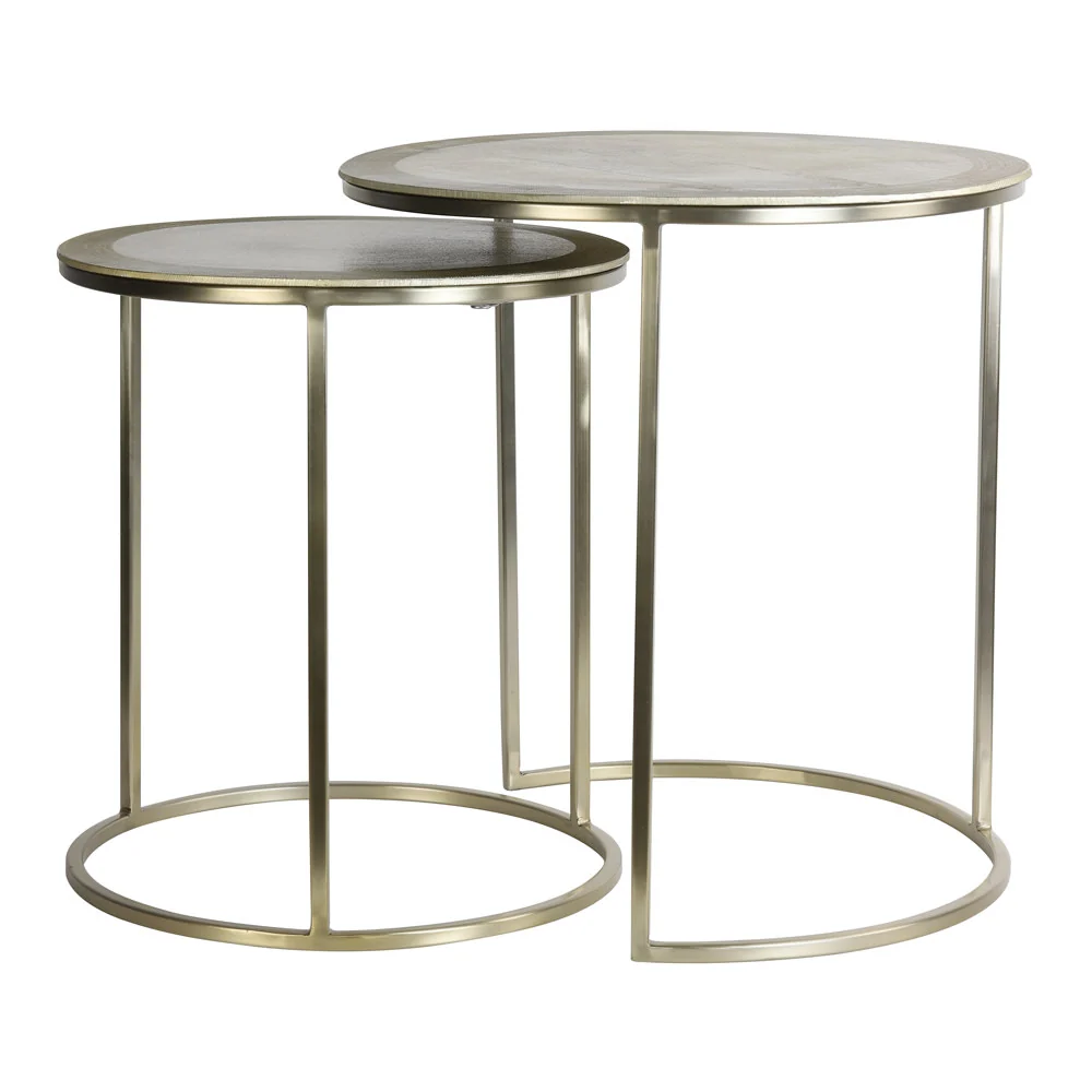 Beistelltisch TALCA 2er-Set hell gold Ø 50x52 cm