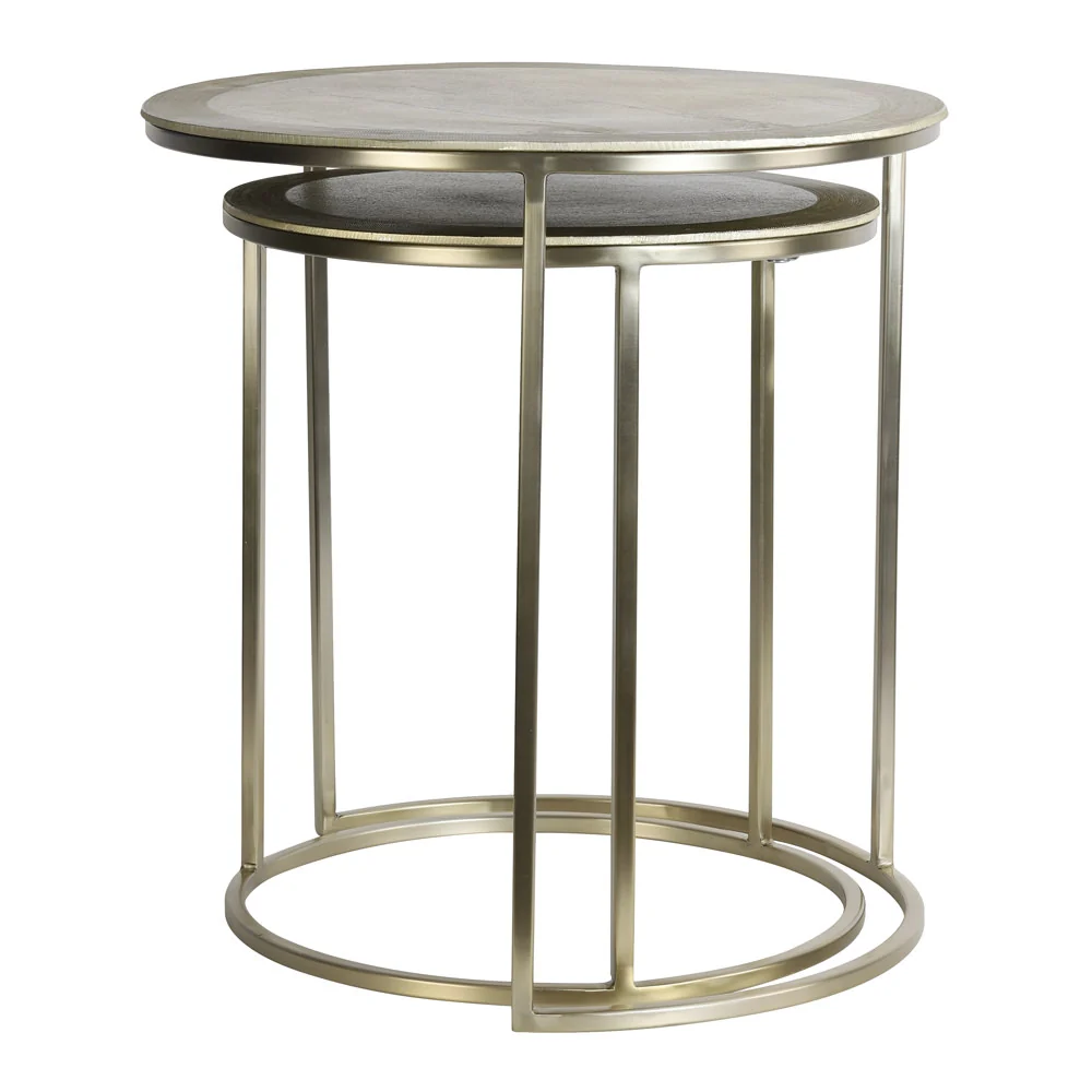 Beistelltisch TALCA 2er-Set hell gold Ø 50x52 cm