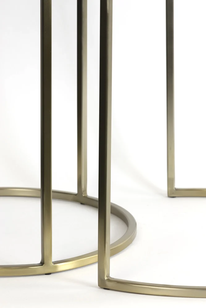 Beistelltisch TALCA 2er-Set hell gold Ø 50x52 cm