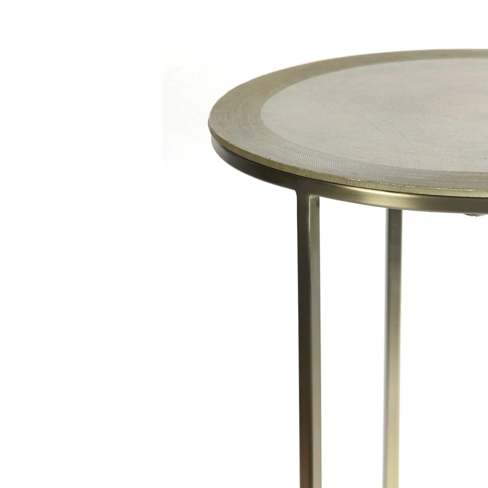 Beistelltisch TALCA 2er-Set hell gold Ø 50x52 cm