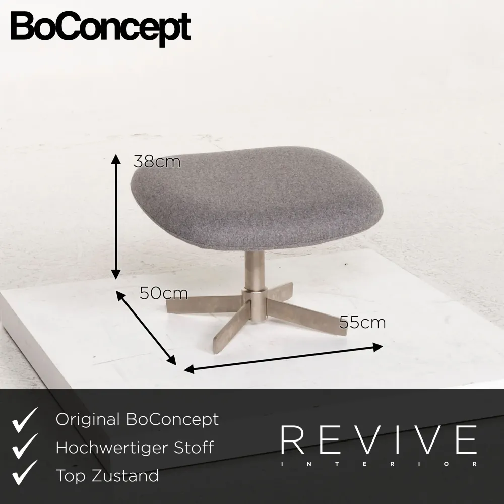 BoConcept Athena Stoff Sessel inkl. Hocker Grau Relaxsessel Funktion Relaxfunktion #12859