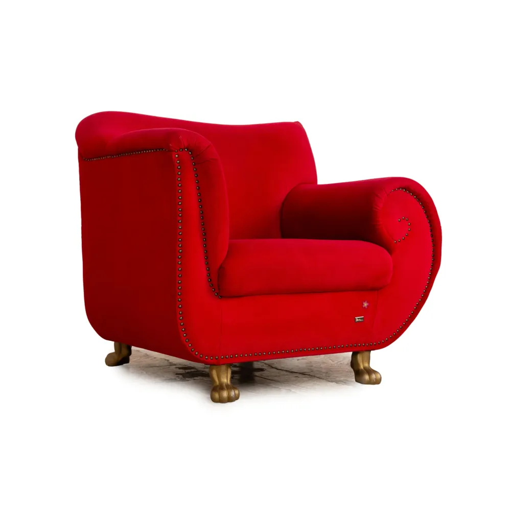 Bretz Gaudi Samt Sessel Rot