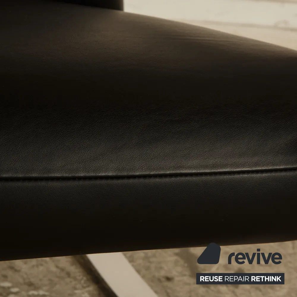 Bretz Highland B132 Leder Sessel Garnitur Schwarz 2x Sessel Schaukelstuhl