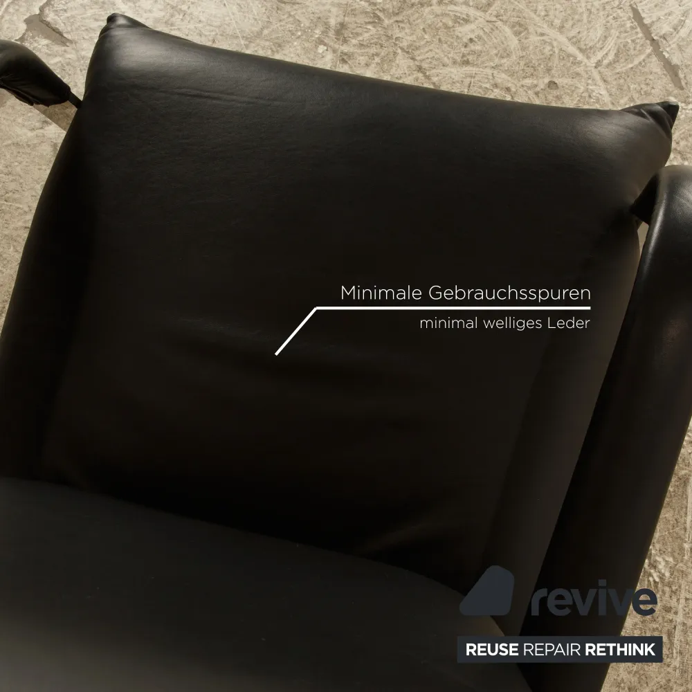 Bretz Highland B132 Leder Sessel Garnitur Schwarz 2x Sessel Schaukelstuhl