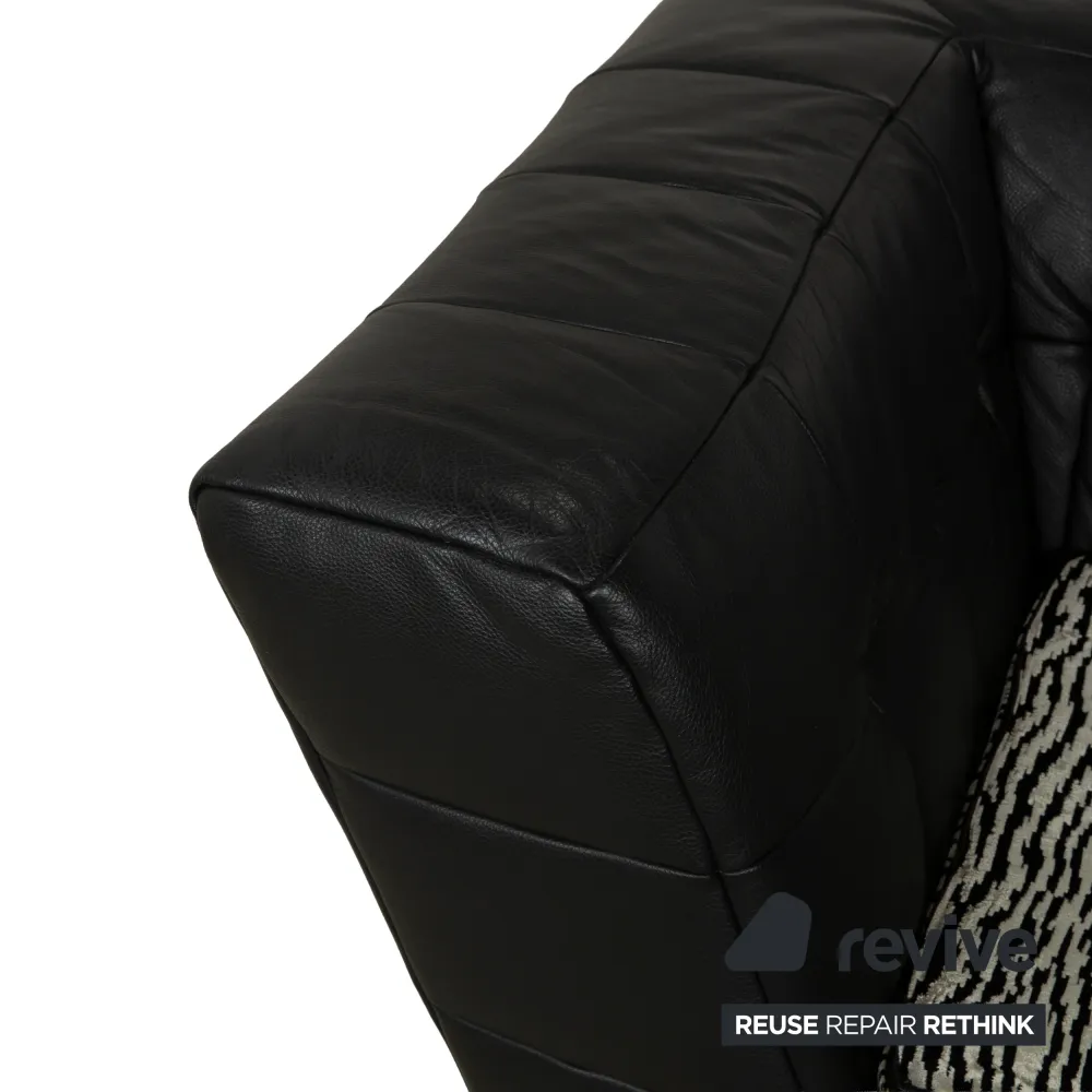 Bretz Tiziana Leder Sessel Schwarz Stoff Drehfunktion