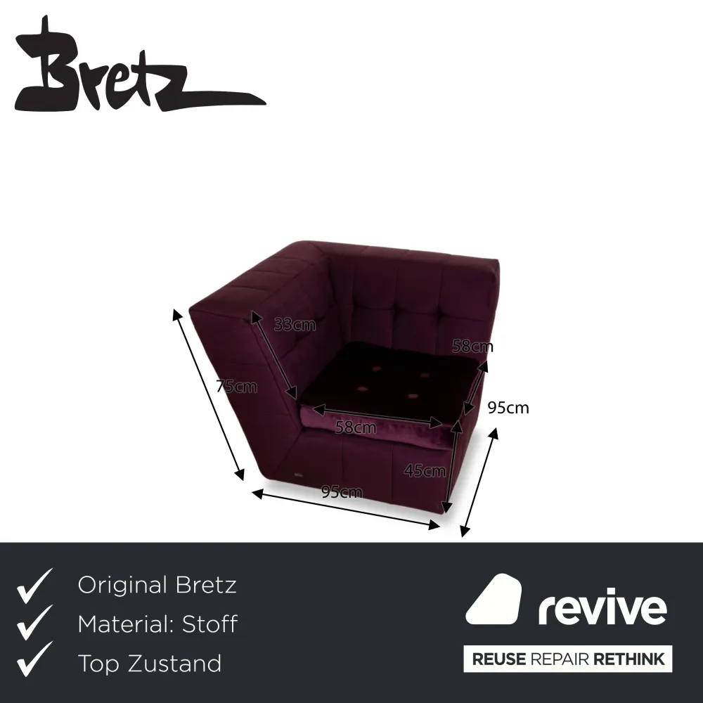 Bretz Tiziana Stoff Sessel Lila