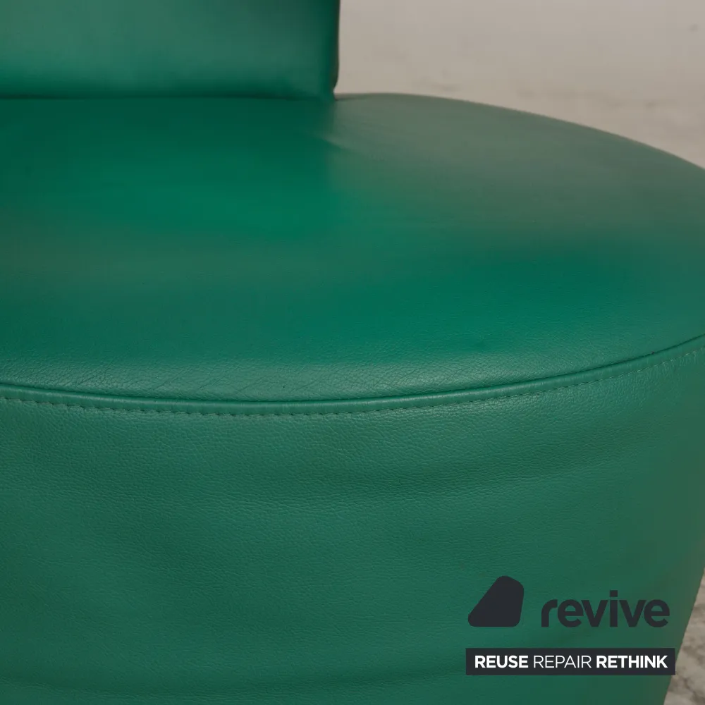 Brühl Big Arm Leder Sessel Grün Drehfunktion