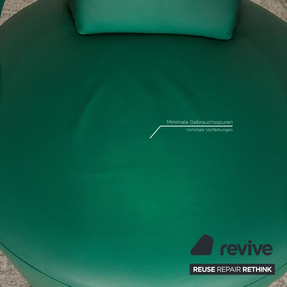 Brühl Big Arm Leder Sessel Grün Drehfunktion