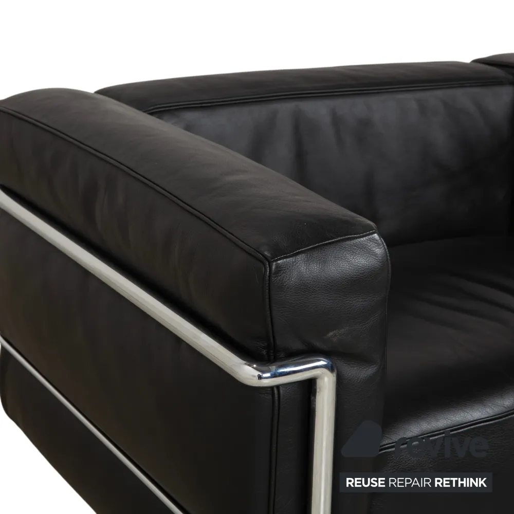 Cassina LC 3 Leder Sessel Schwarz