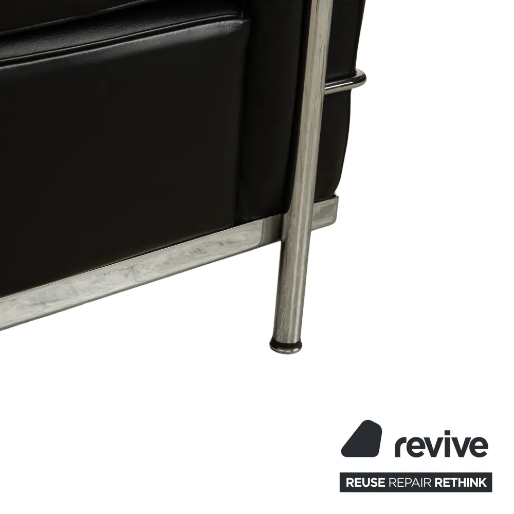 Cassina LC 2 Leder Sessel Schwarz Le Corbusier Chrom