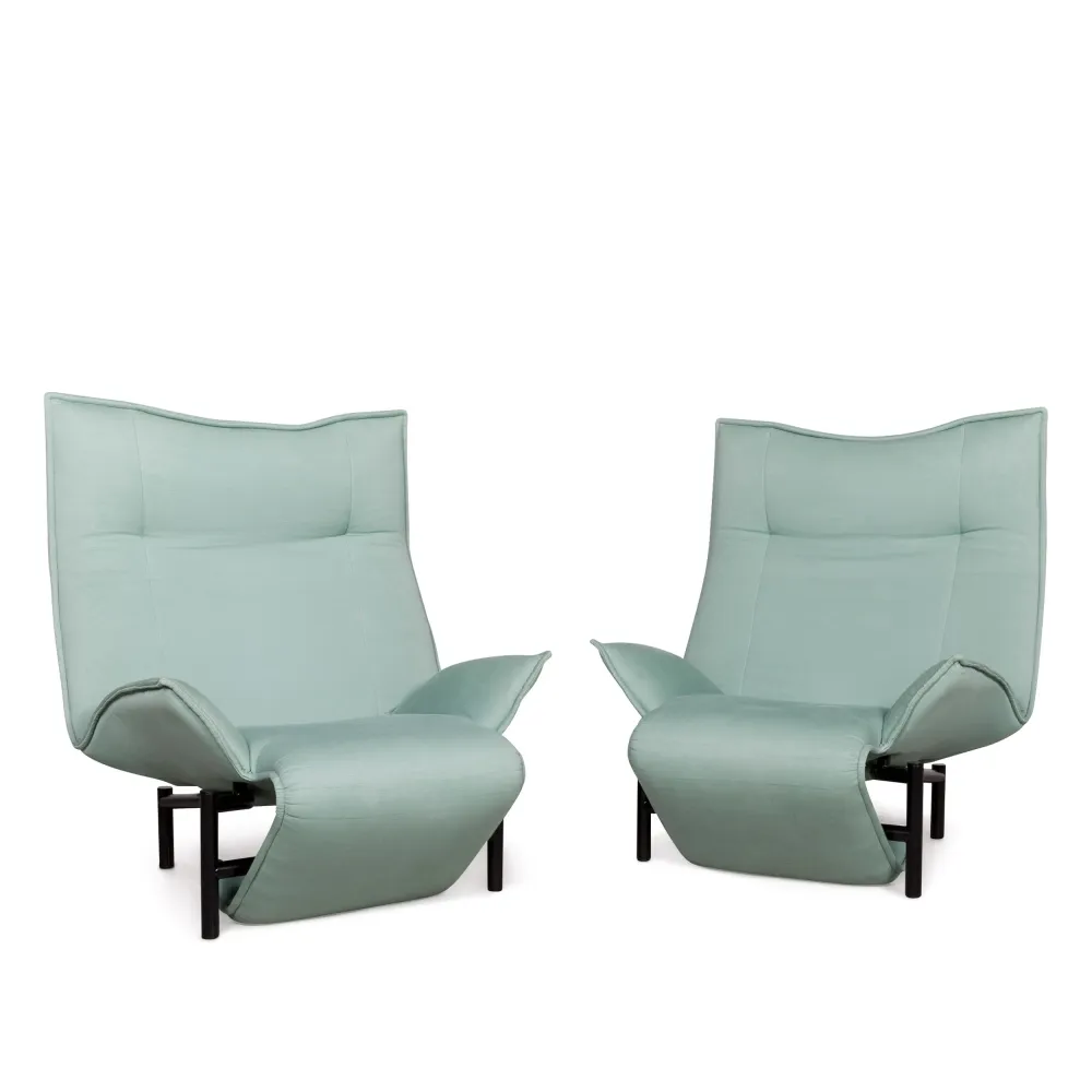 Cassina Veranda Stoff Sessel Garnitur Vico Magistretti Türkis Stuhl Funktion Liege #7705