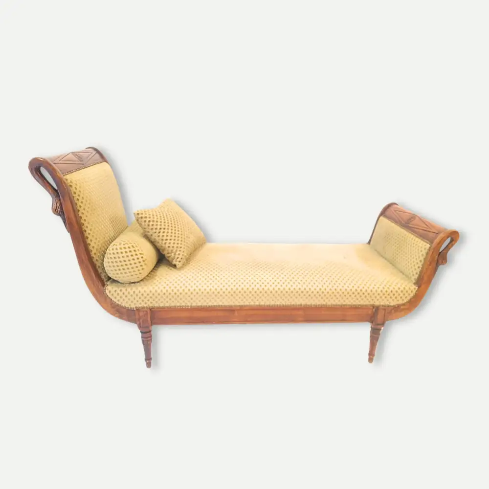 Chaiselongue Kirschbaum mit Schwanköpfen um 1880