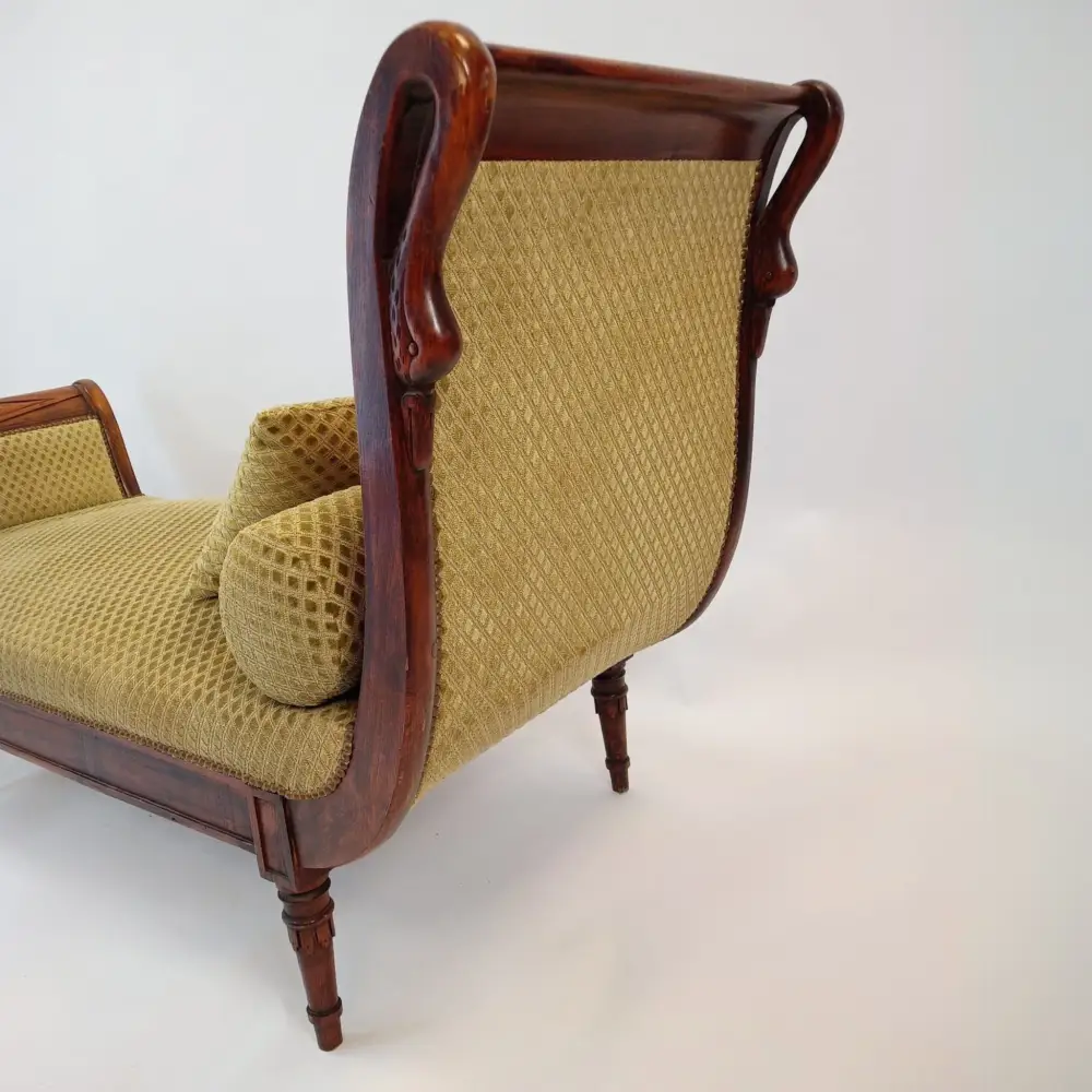 Chaiselongue Kirschbaum mit Schwanköpfen um 1880
