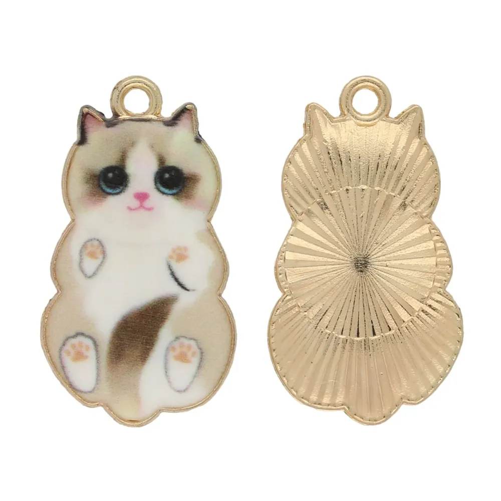 Charm / Anhänger “Katze” - Gold/hellbraun