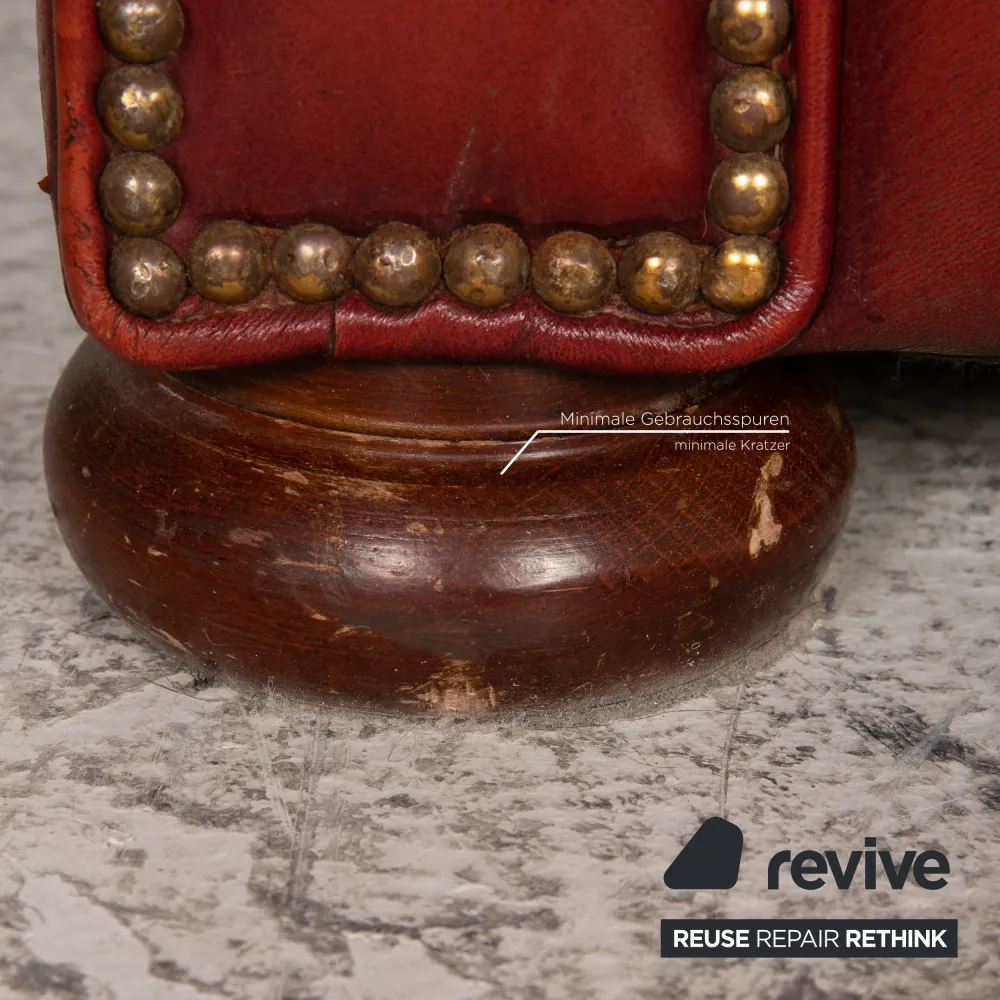 Chesterfield Leder Sessel Rot Vintage