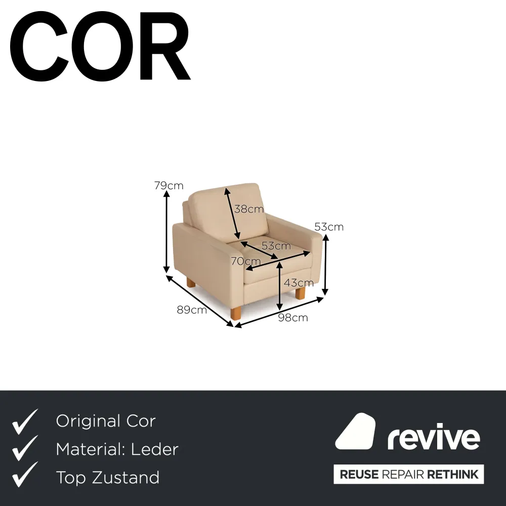 Cor Conseta Leder Sessel Beige