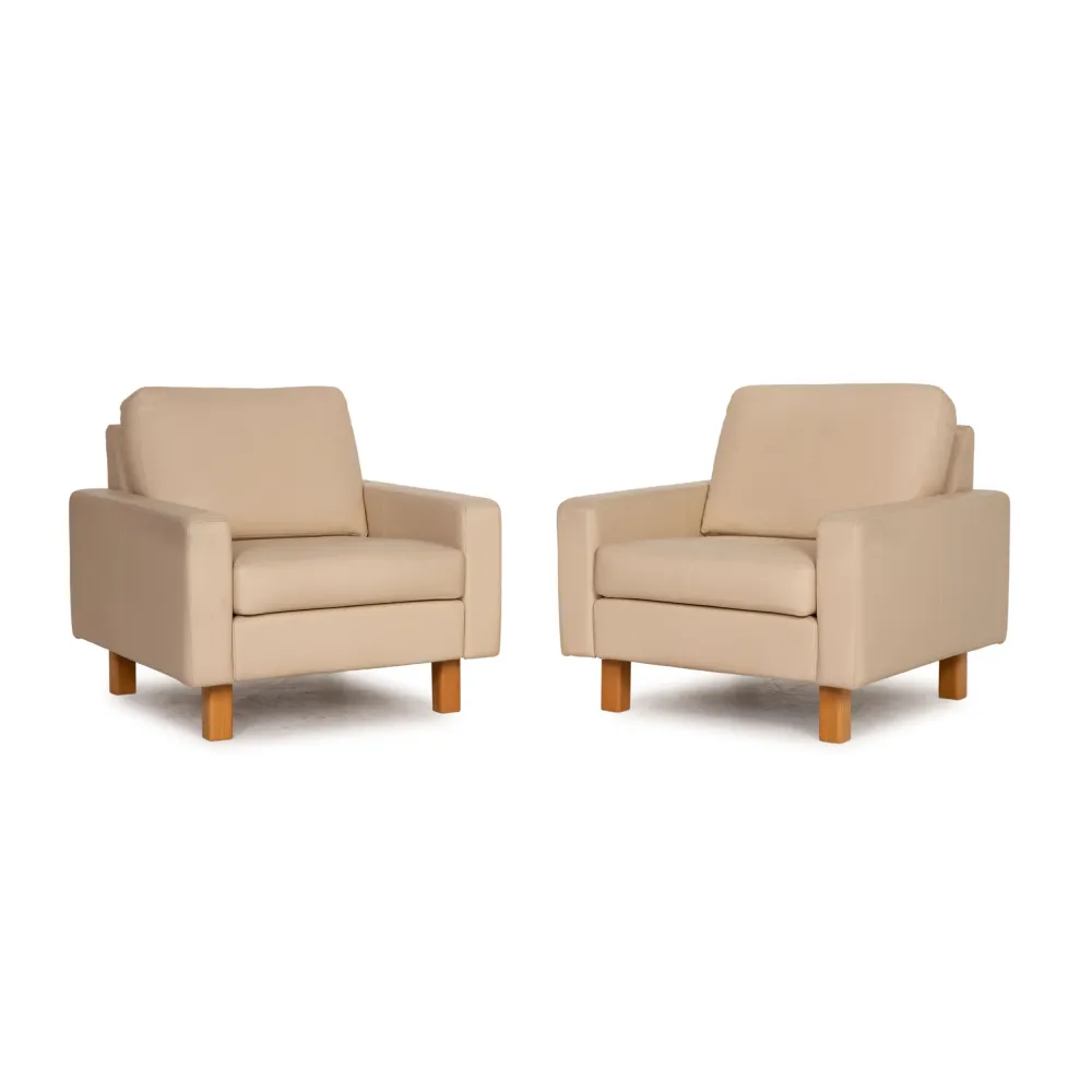 Cor Conseta Leder Sessel Garnitur Beige