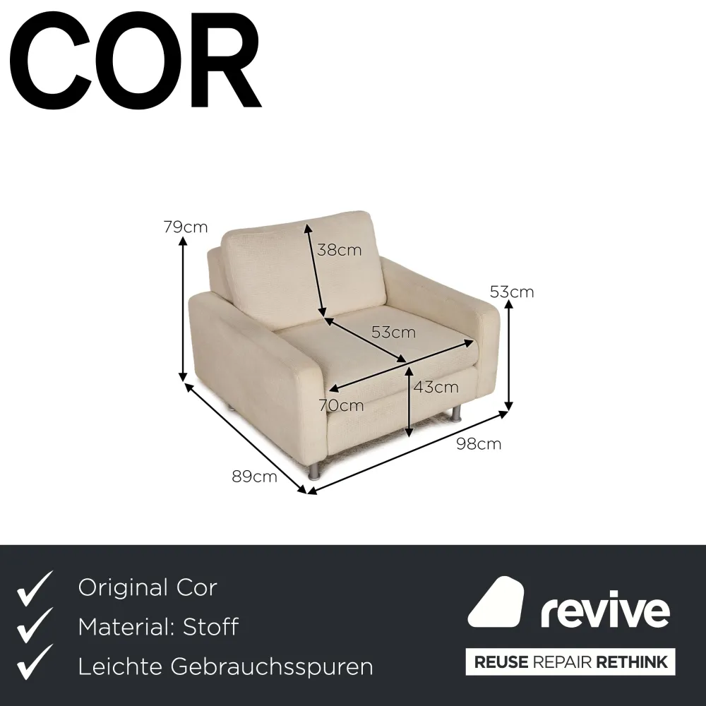 Cor Conseta Stoff Sessel Creme