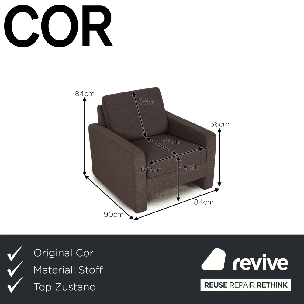 Cor Conseta Stoff Sessel Grau