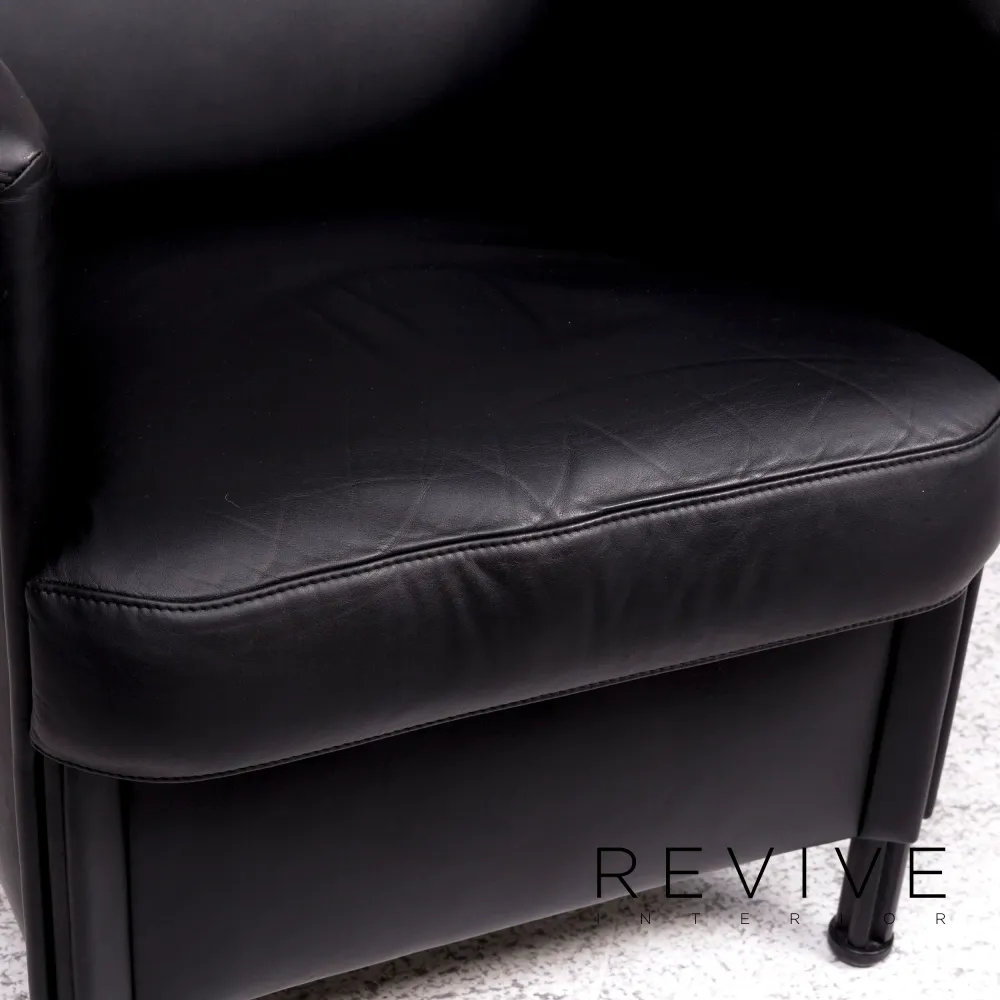 Cor Leder Sessel Schwarz #10154
