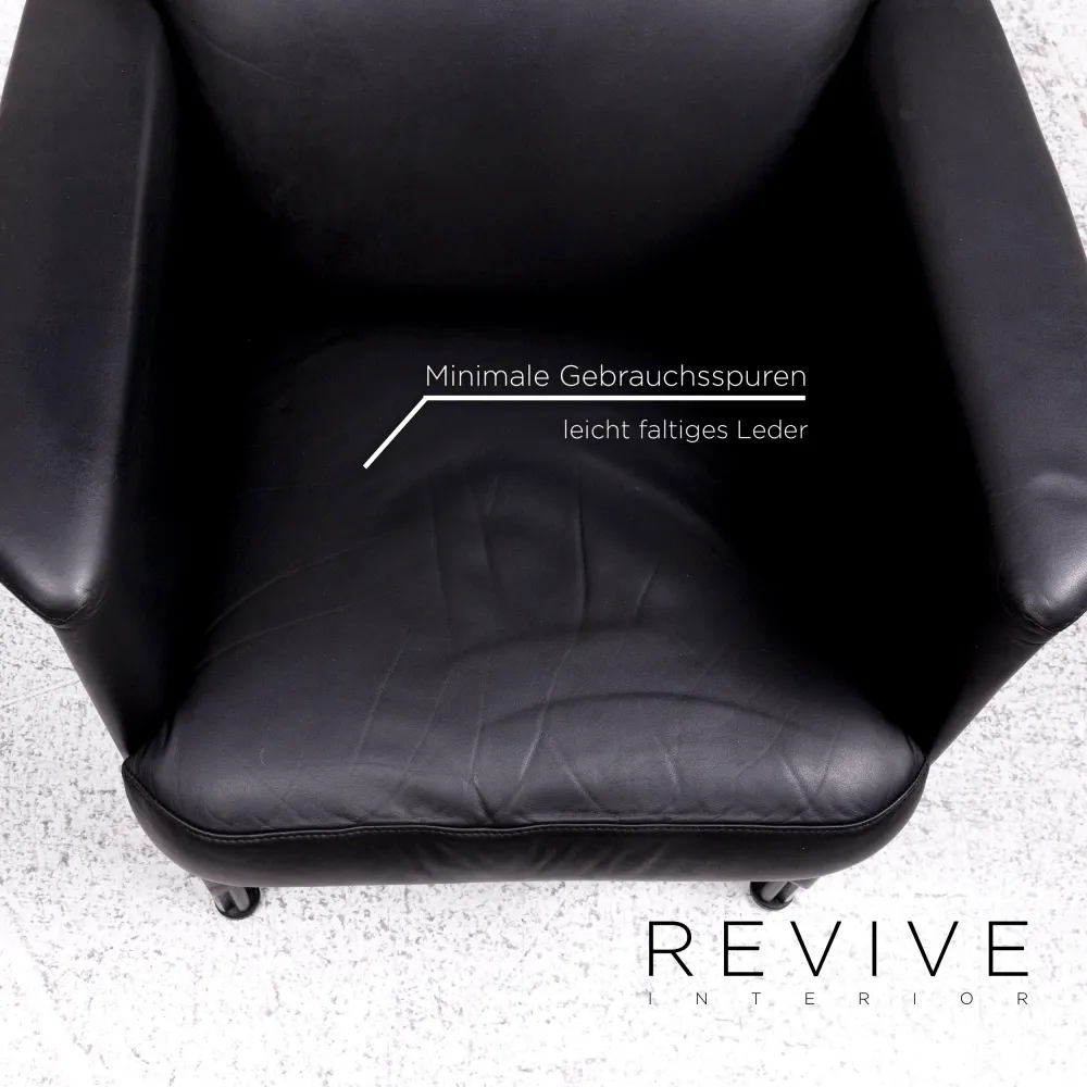 Cor Leder Sessel Schwarz #10154