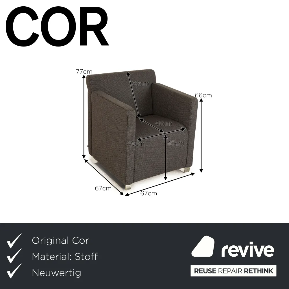 Cor Quandt Stoff Sessel Grau