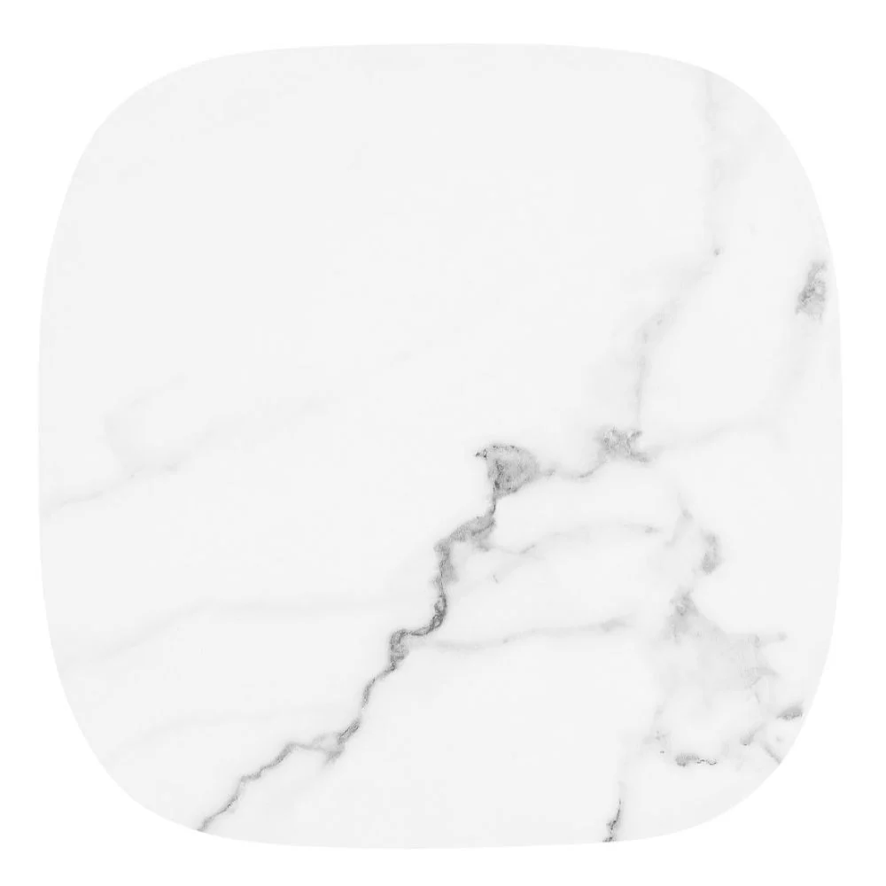 Design Beistelltisch TURIN 50cm Marmor-Optik weiss Pflanzsäule