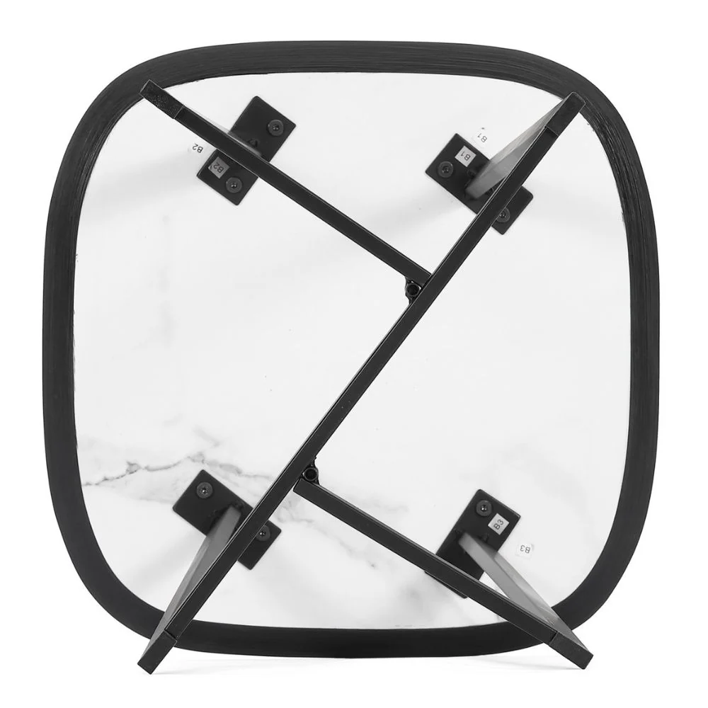 Design Beistelltisch TURIN 50cm Marmor-Optik weiss Pflanzsäule
