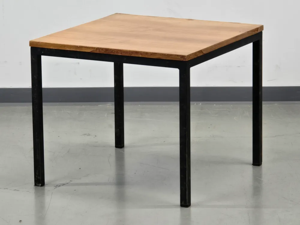 DESIGN BEISTELLTISCH Vintage 60er Jahre Industrie Loft Holz Metall Quadratisch