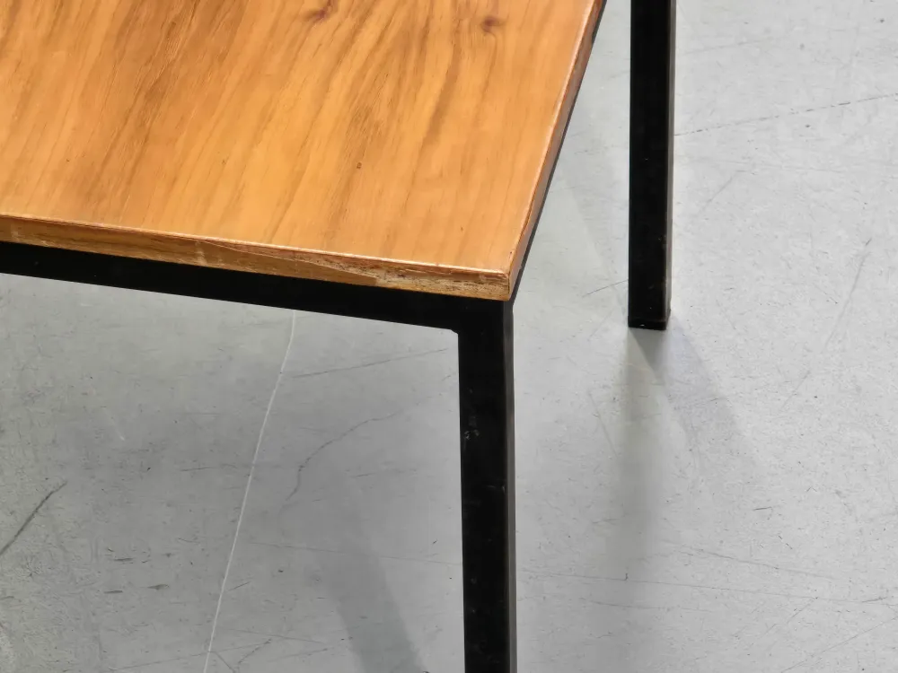 DESIGN BEISTELLTISCH Vintage 60er Jahre Industrie Loft Holz Metall Quadratisch