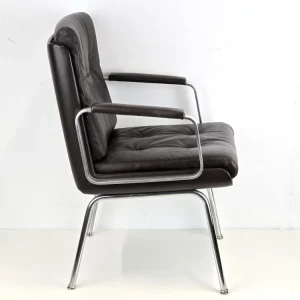 EGON EIERMANN SESSEL leder 1960er vintage stuhl tv chef Wilde + Spieth alu