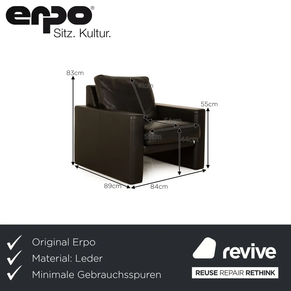 Erpo CL 100 Leder Sessel Schwarz