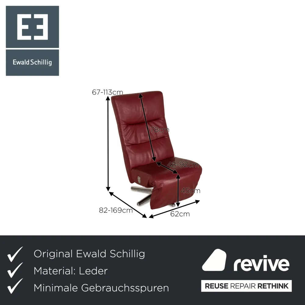 Ewald Schillig Leder Sessel Rot elek. Funktion Relaxfunktion