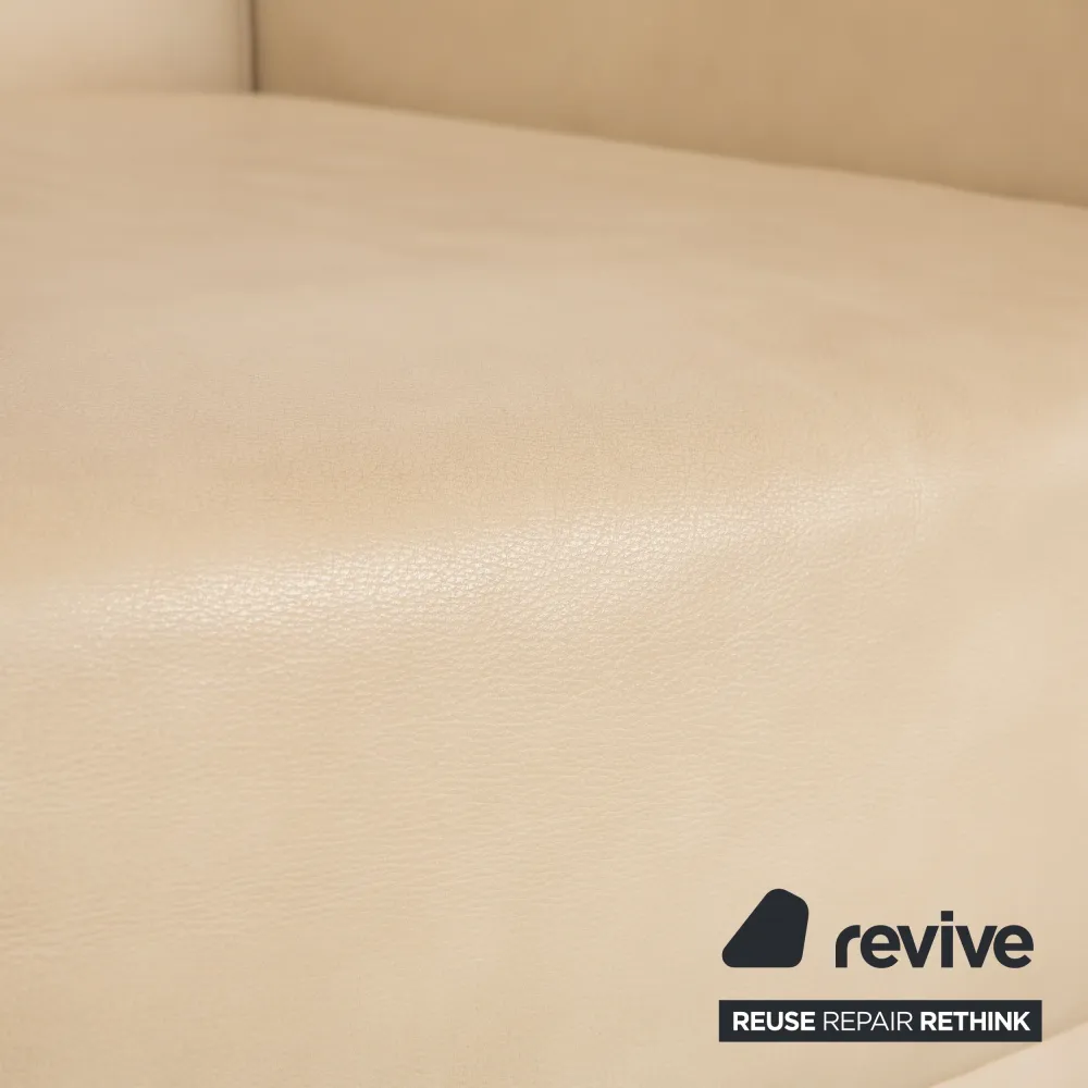 Ewald Schillig Sam Leder Sessel Creme Beige Drehfunktion