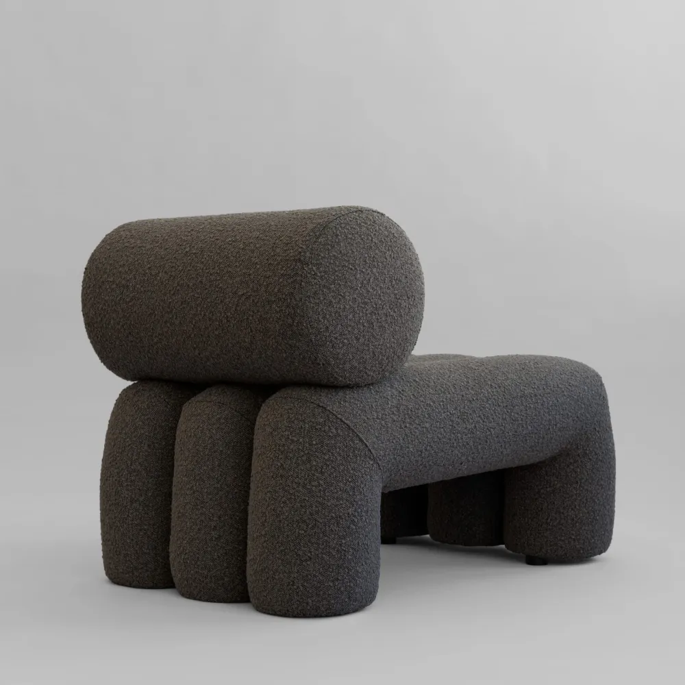 FOKU Sessel graubraun Bouclé