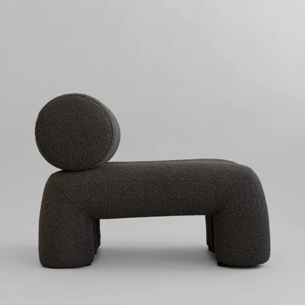 FOKU Sessel graubraun Bouclé
