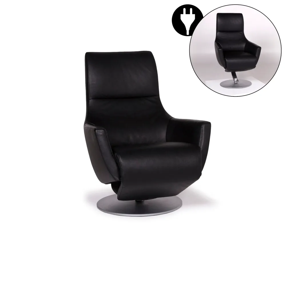 FSM Leder Sessel Schwarz inkl. elektr. Funktion #11754