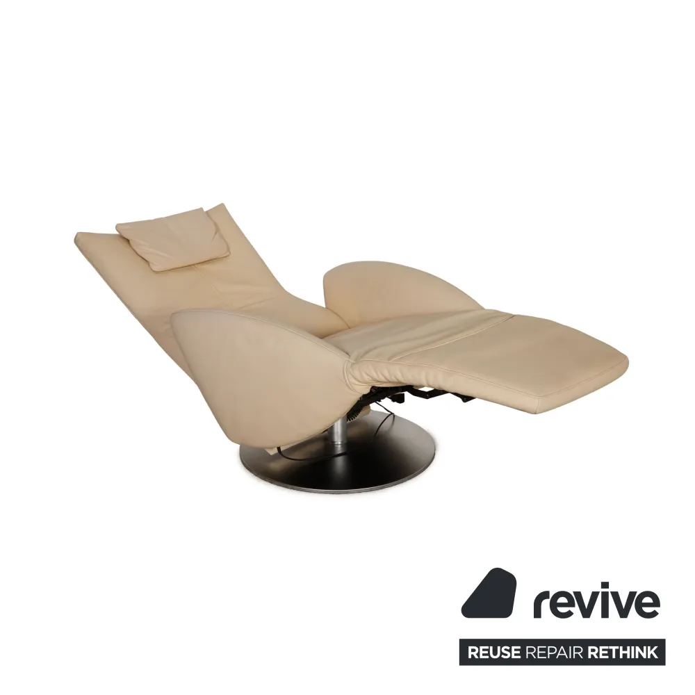 FSM Mate Leder Sessel Creme elektrische Funktion Akku