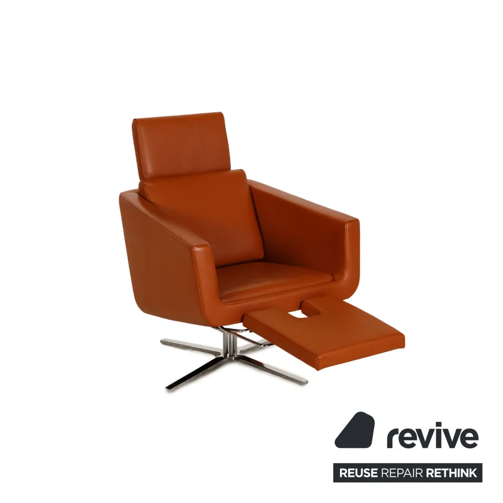 FSM Pavo Leder Sessel Garnitur Cognac